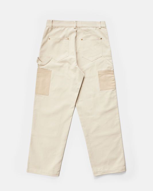 Double Knee Pants Natural Beige