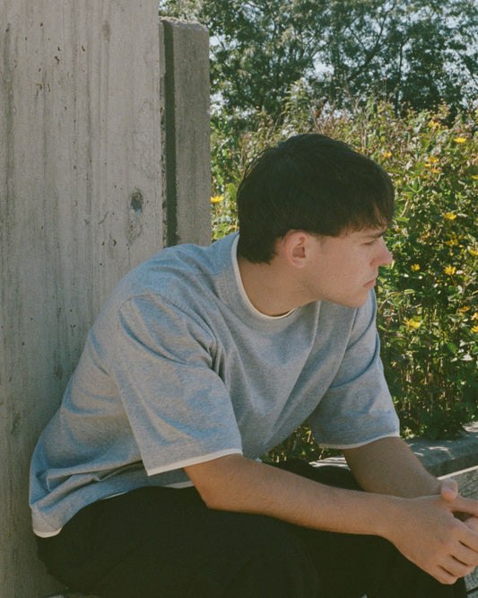 Double Layer Tee – Grey / Cream