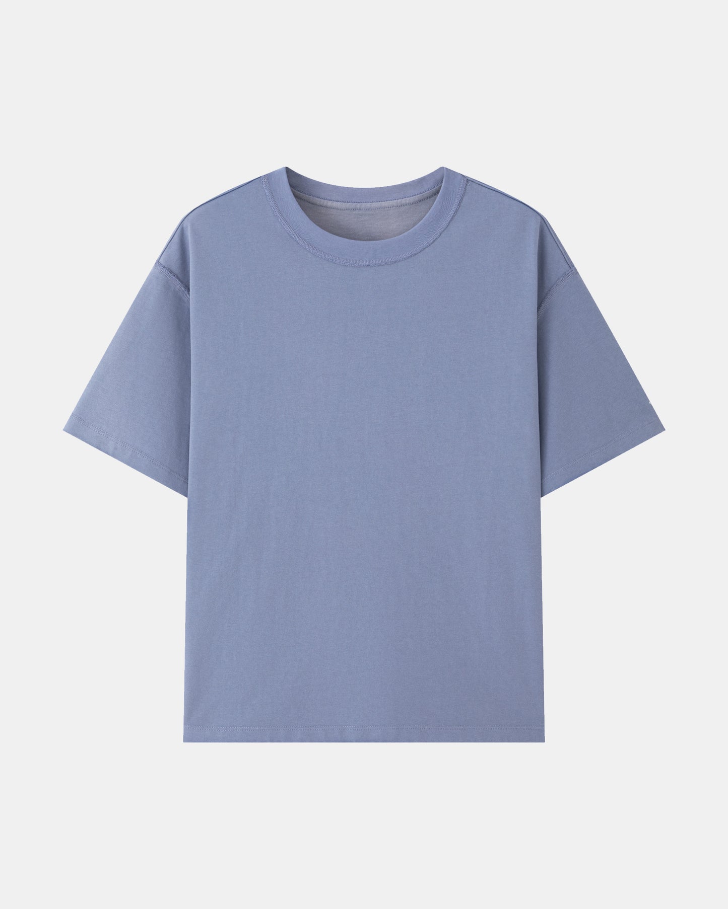 Washed Reversible Cropped Tee - Sky Blue