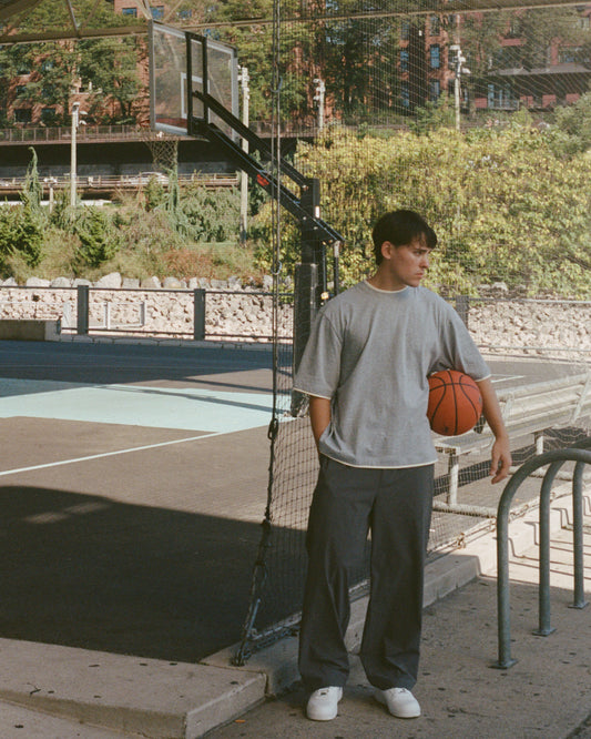 Water-repellent Nylon Relaxed Pants - Grey