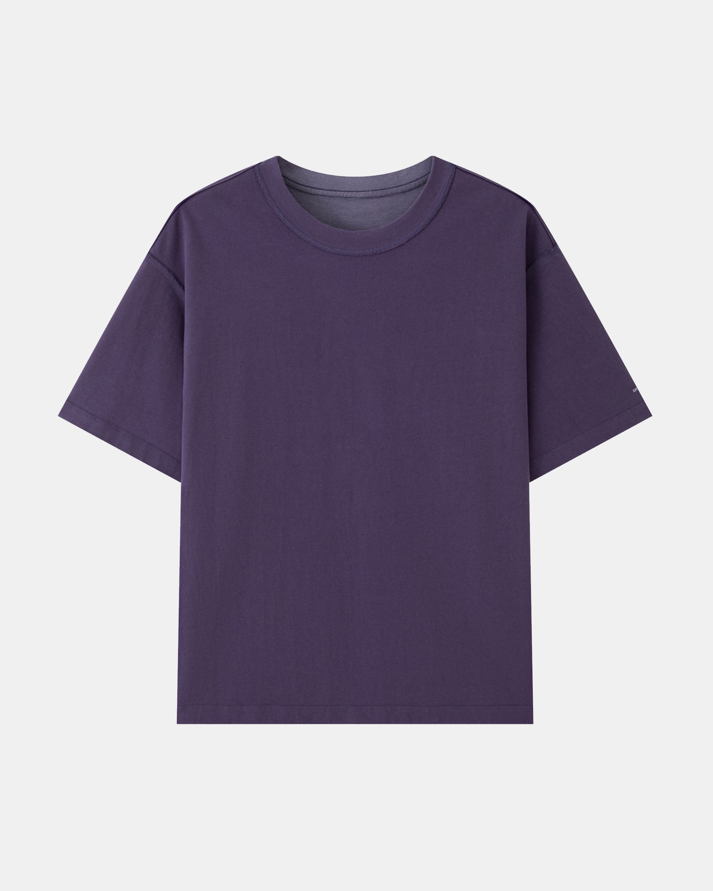 Washed Reversible Cropped Tee - Grape Purple