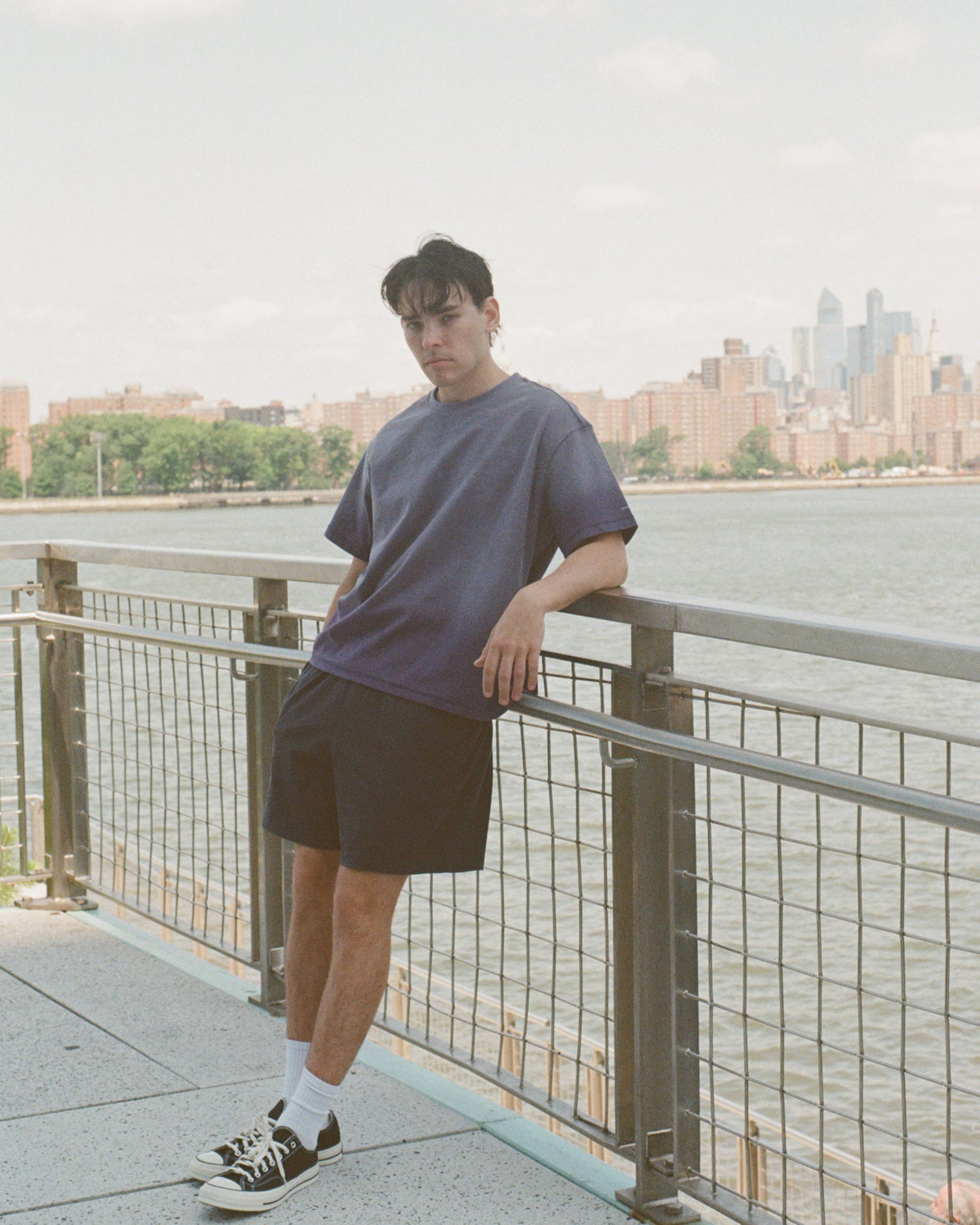 Washed Reversible Cropped Tee - Grape Purple