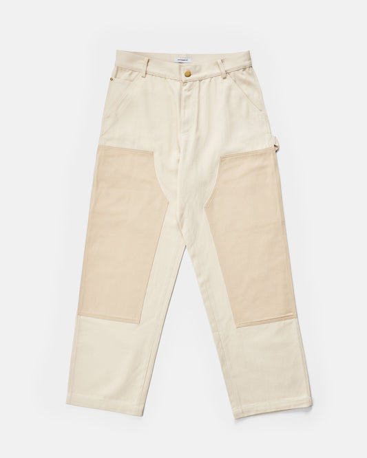 Double Knee Pants Natural Beige