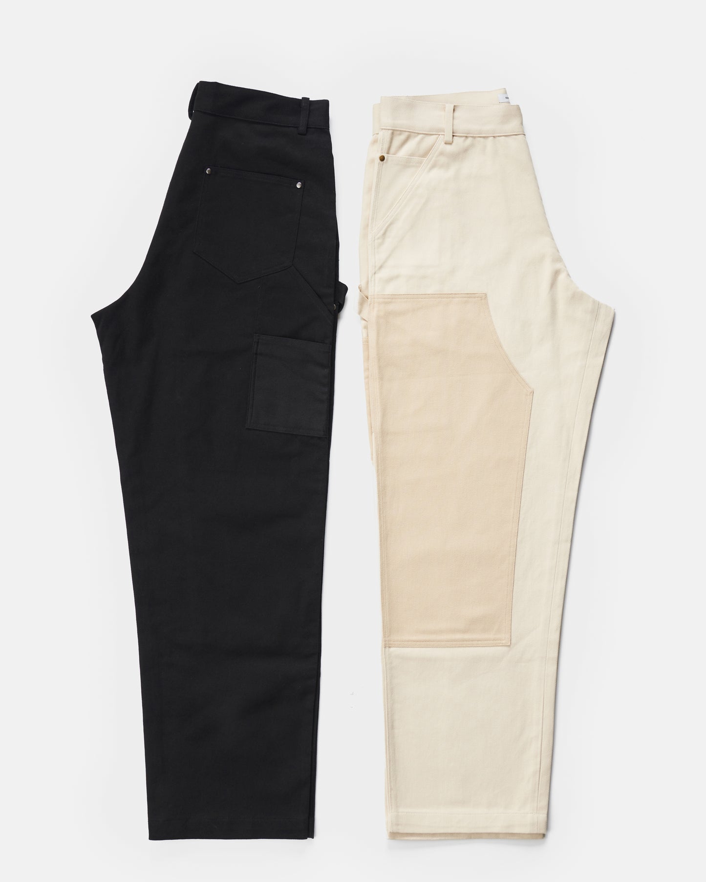 Double Knee Pants Natural Beige