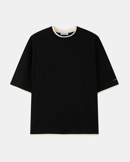 Double Layer Tee – Black / Cream