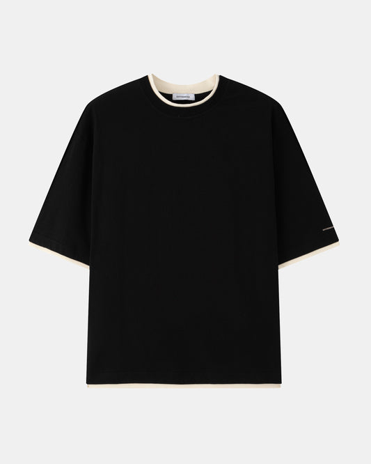 Double Layer Tee – Black / Cream