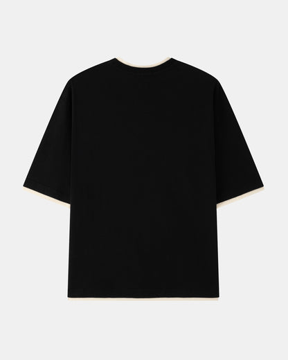 Double Layer Tee – Black / Cream