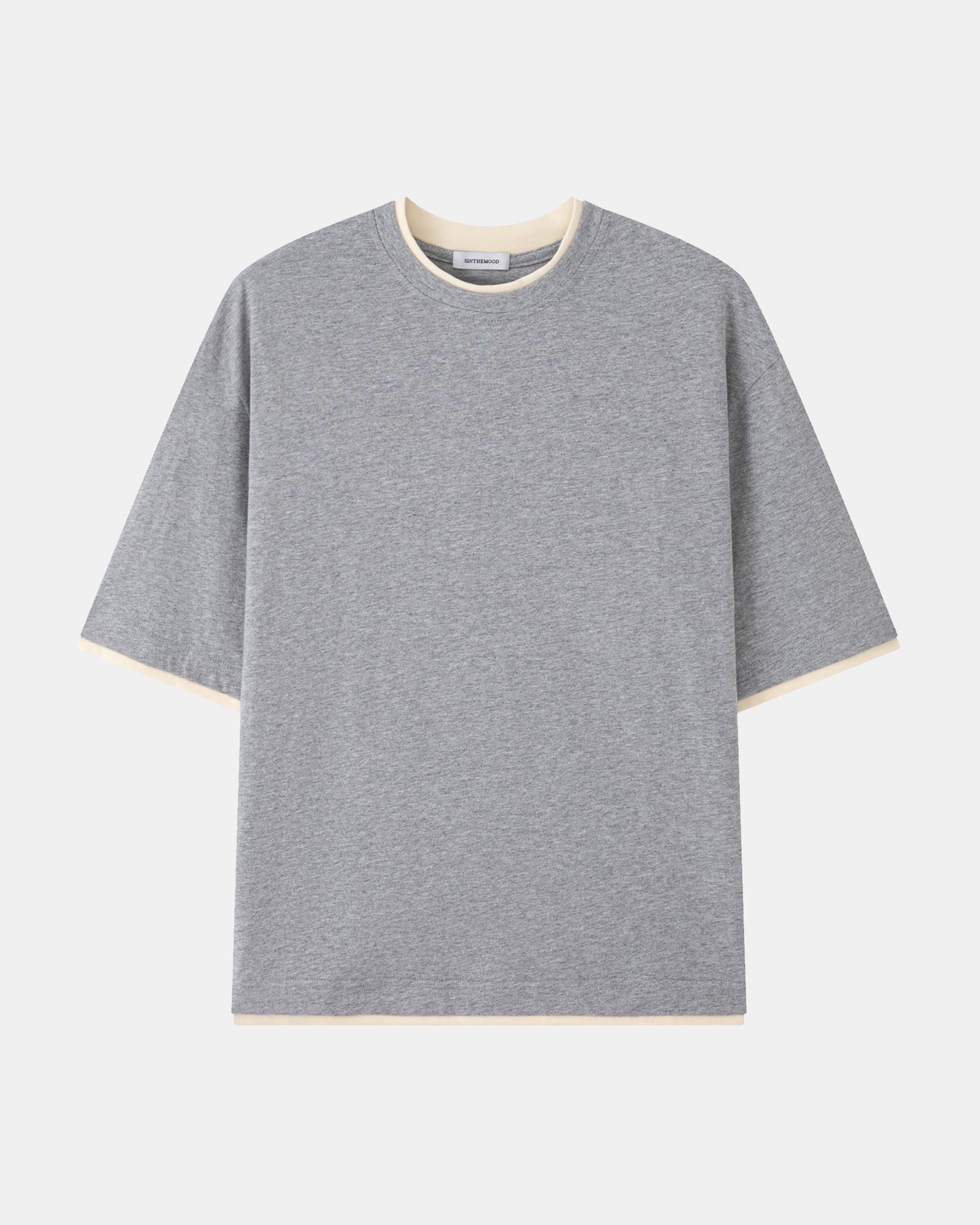 Double Layer Tee – Grey / Cream
