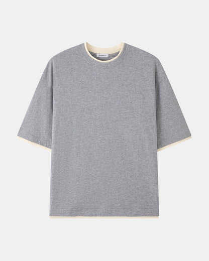 Double Layer Tee – Grey / Cream