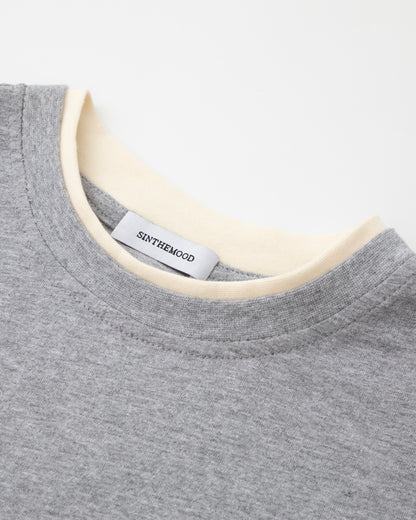 Double Layer Tee – Grey / Cream