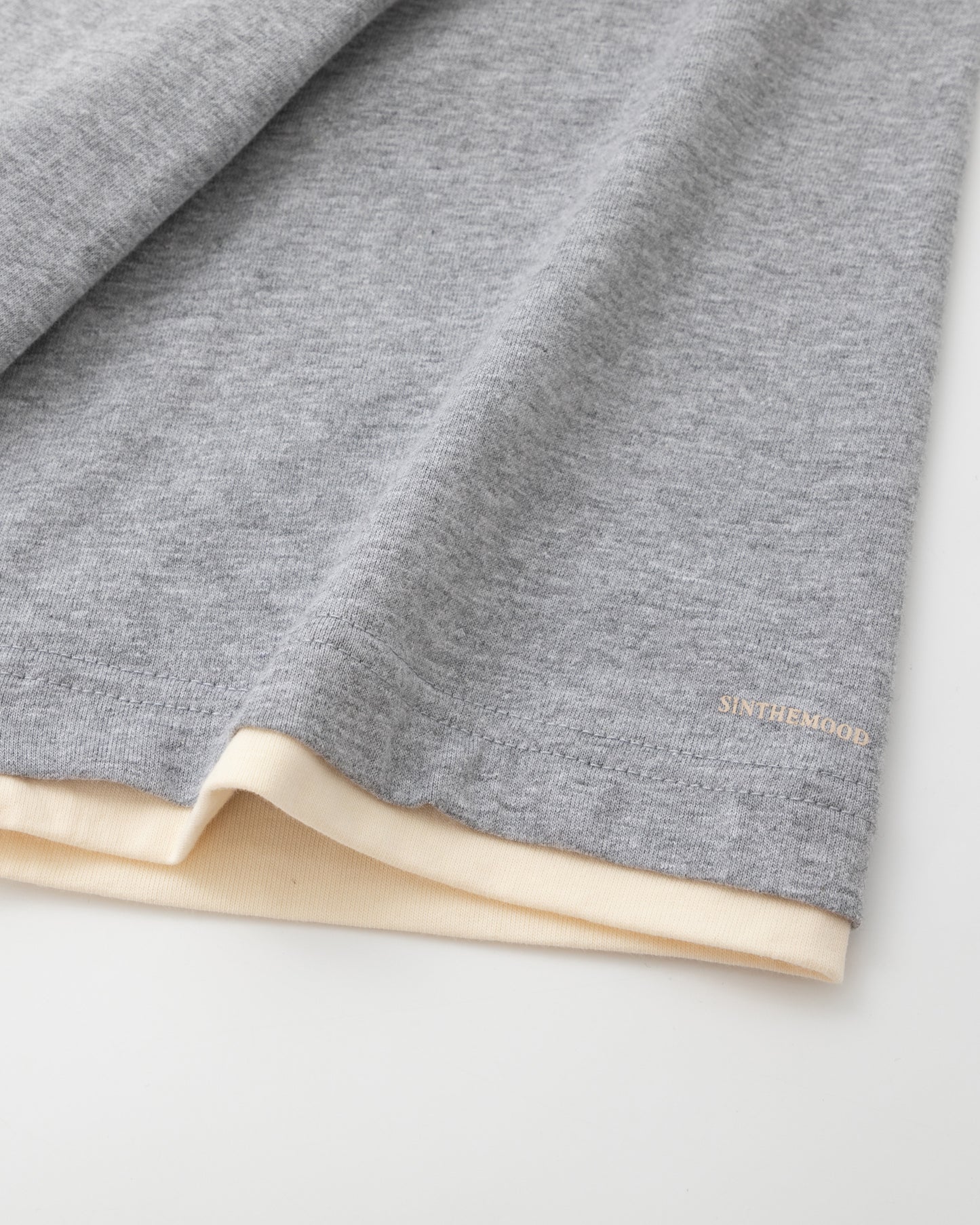 Double Layer Tee – Grey / Cream