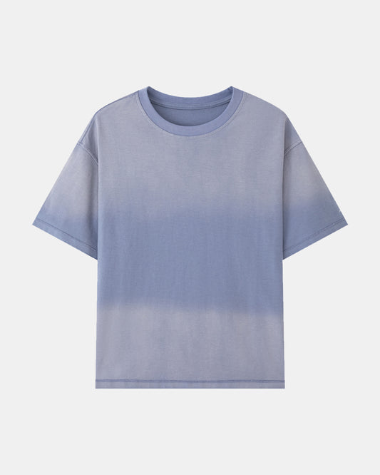 Washed Reversible Cropped Tee - Sky Blue