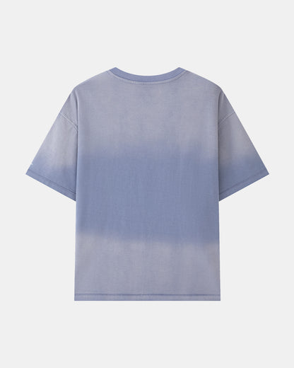 Washed Reversible Cropped Tee - Sky Blue