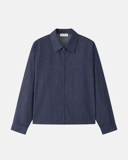 Denim Zip-Up Shirt
