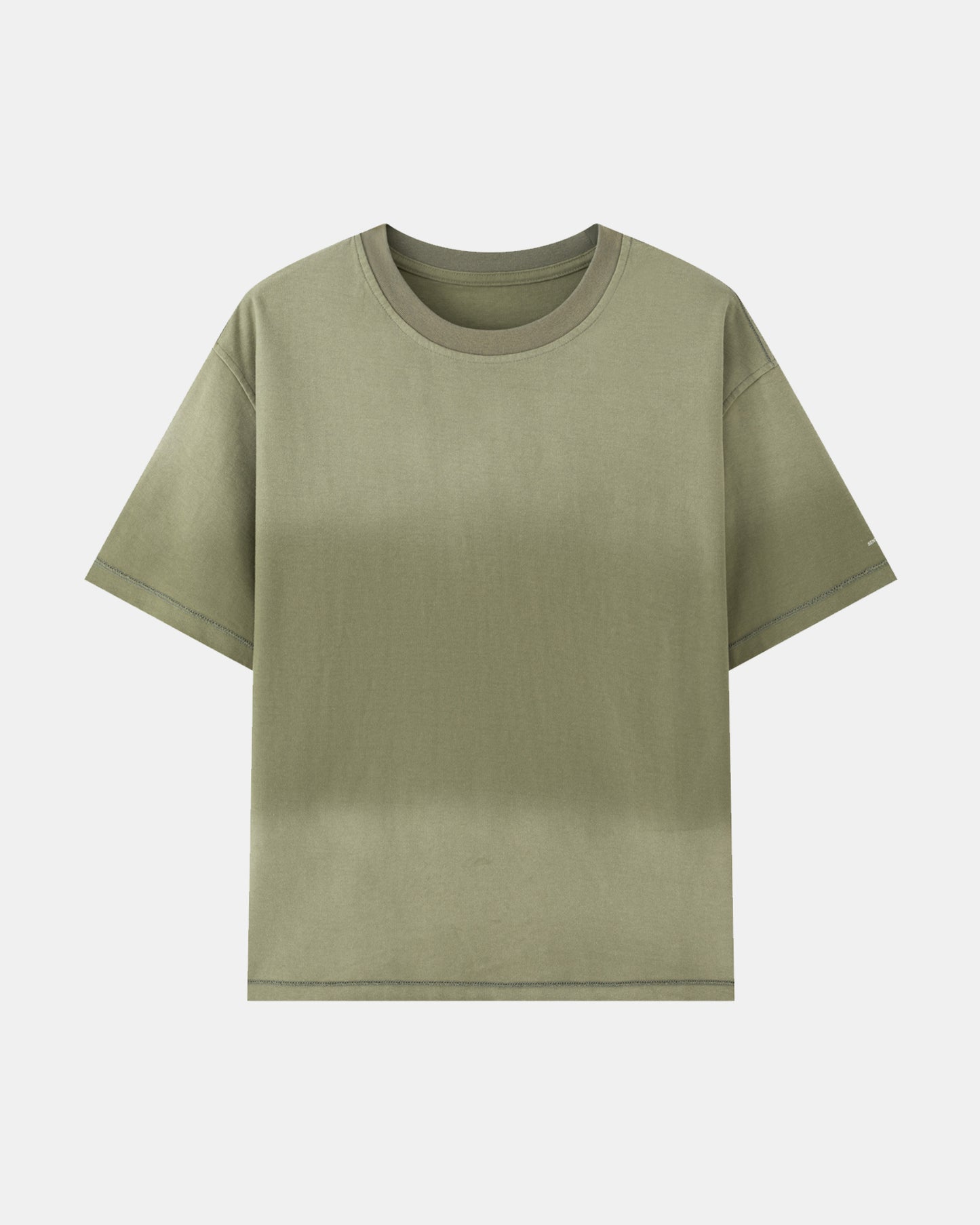 Washed Reversible Cropped Tee - Matcha Green