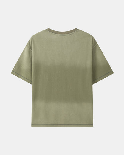 Washed Reversible Cropped Tee - Matcha Green