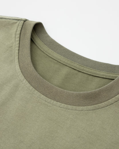 Washed Reversible Cropped Tee - Matcha Green