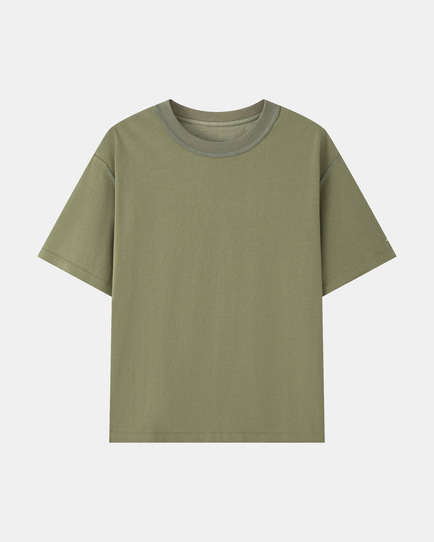 Washed Reversible Cropped Tee - Matcha Green