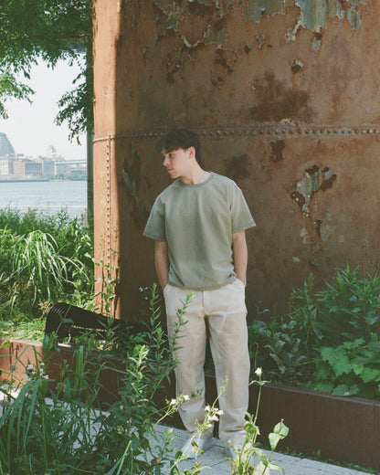 Washed Reversible Cropped Tee - Matcha Green