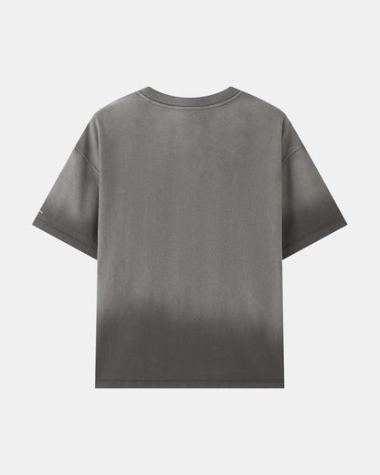 Washed Reversible Cropped Tee - Grey