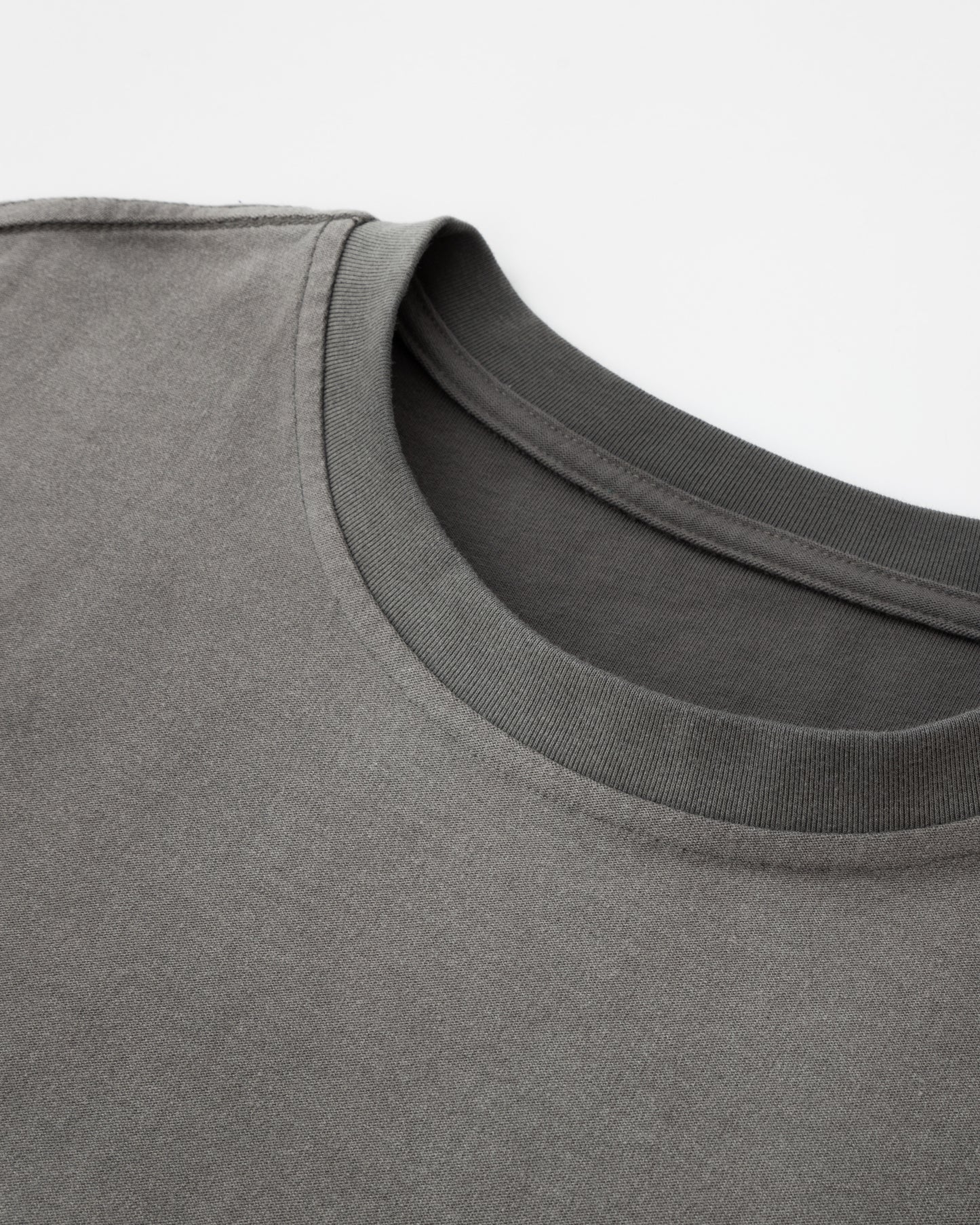 Washed Reversible Cropped Tee - Grey