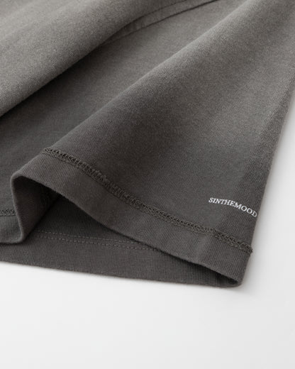 Washed Reversible Cropped Tee - Grey