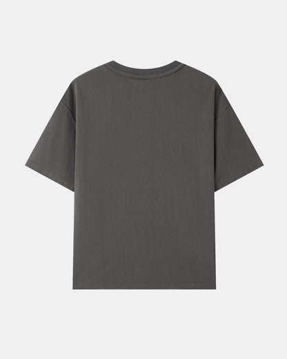 Washed Reversible Cropped Tee - Grey