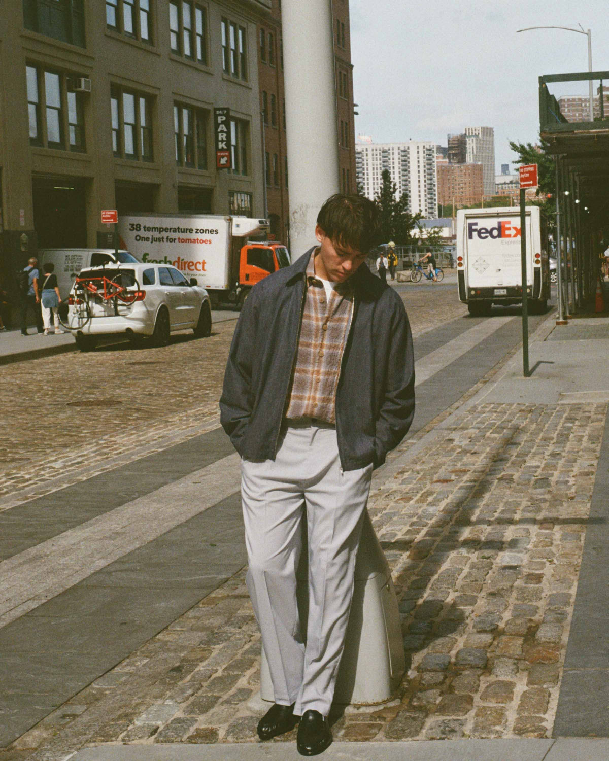 Double Pleated Trousers - Mist Grey