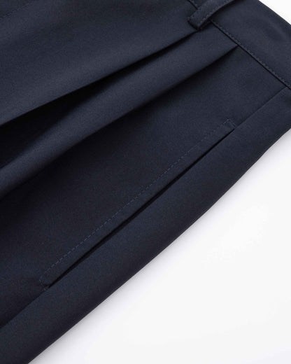 Double Pleated Trousers - Night Blue