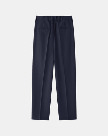Double Pleated Trousers - Night Blue