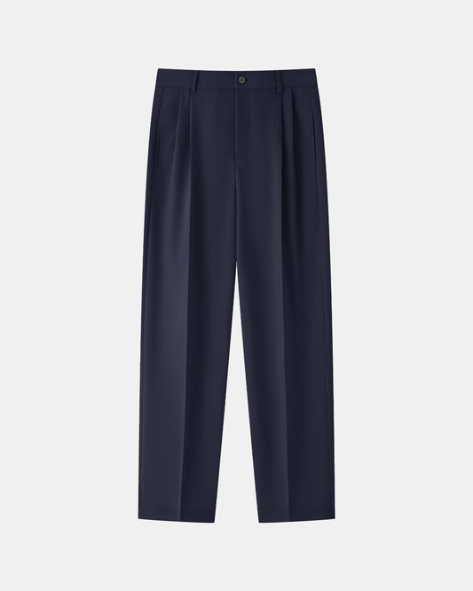 雙褶西褲 Double Pleated Trouser - Night Blue