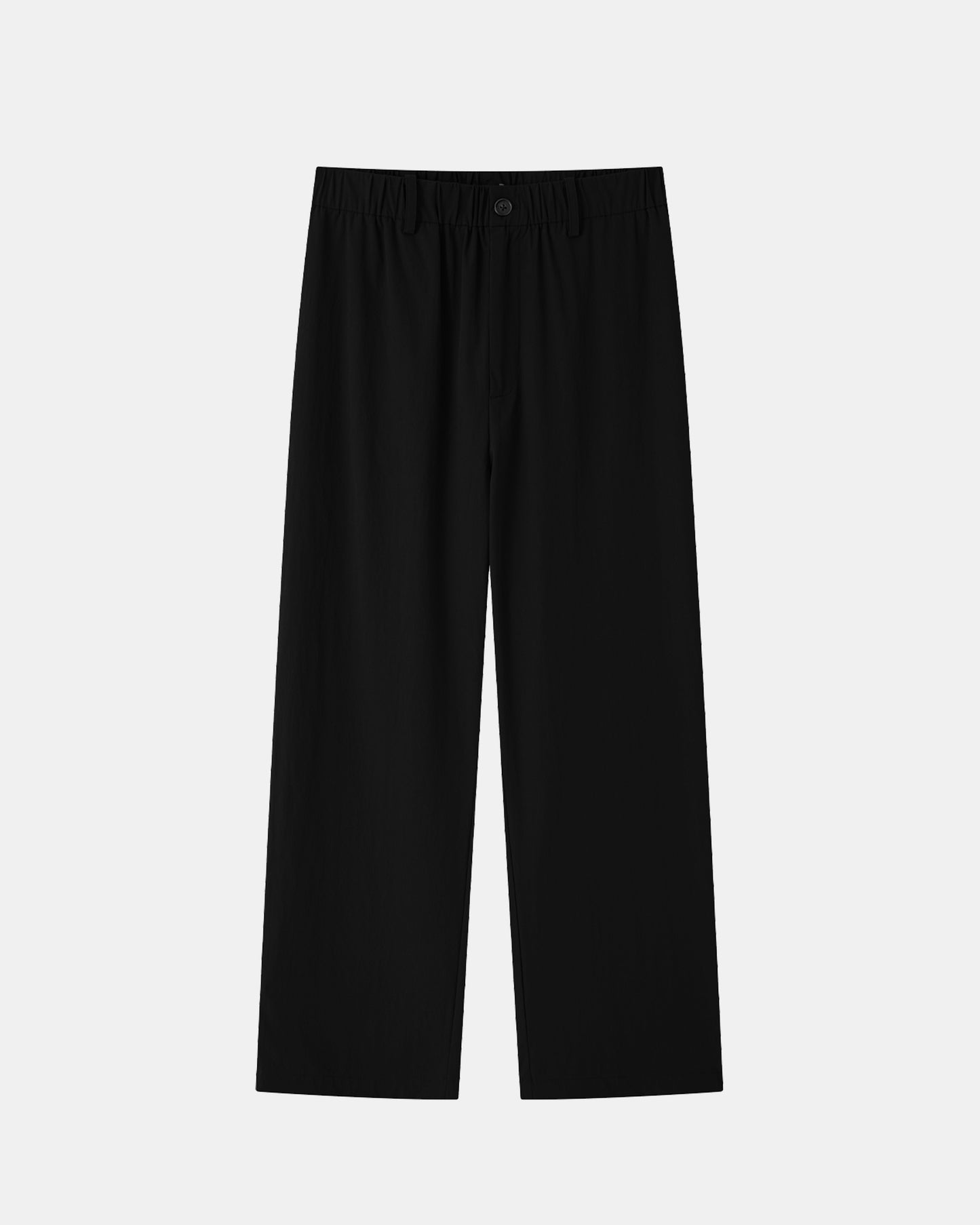 Water-repellent Nylon Relaxed Pants - Black