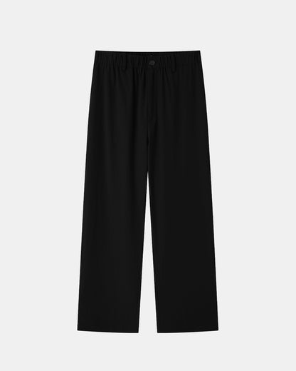 Water-repellent Nylon Relaxed Pants - Black