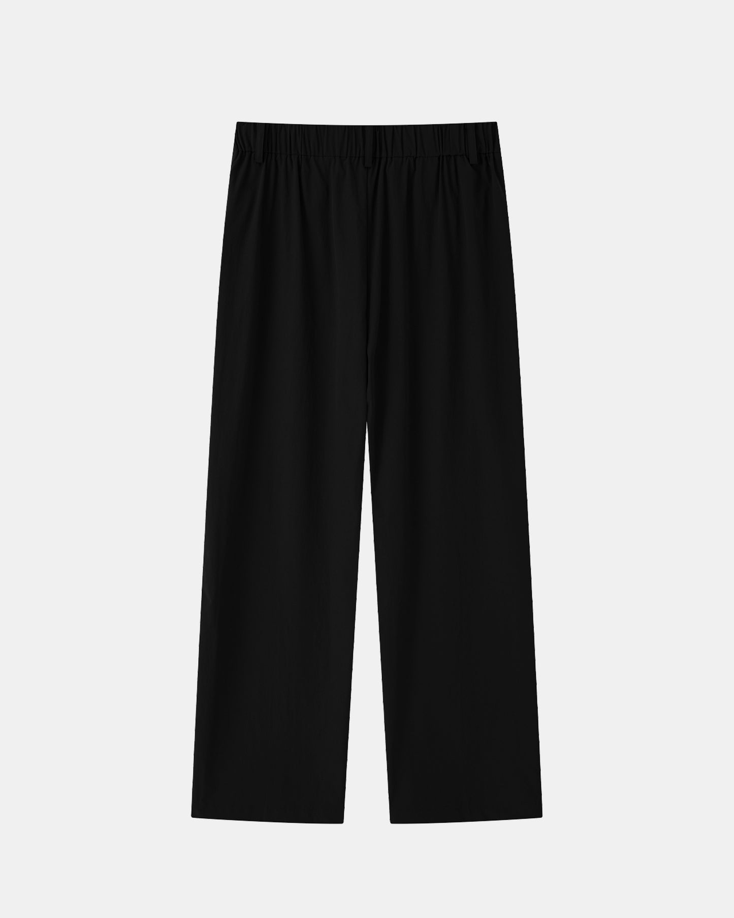 Water-repellent Nylon Relaxed Pants - Black