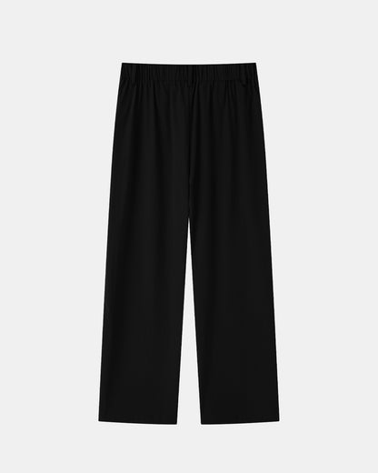 Water-repellent Nylon Relaxed Pants - Black
