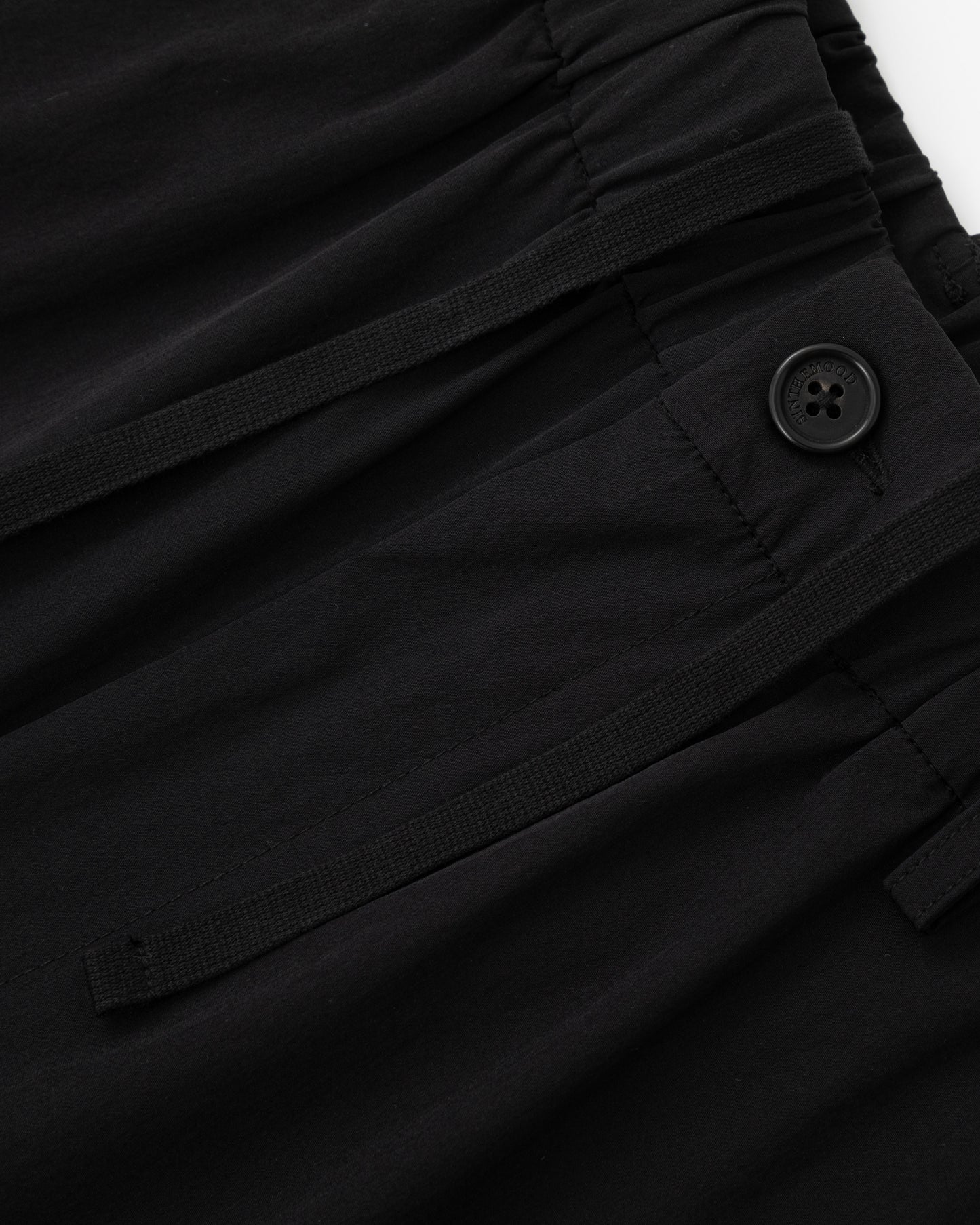 Water-repellent Nylon Relaxed Pants - Black