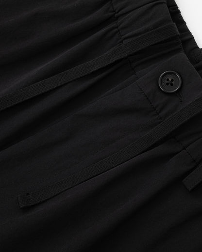 Water-repellent Nylon Relaxed Pants - Black