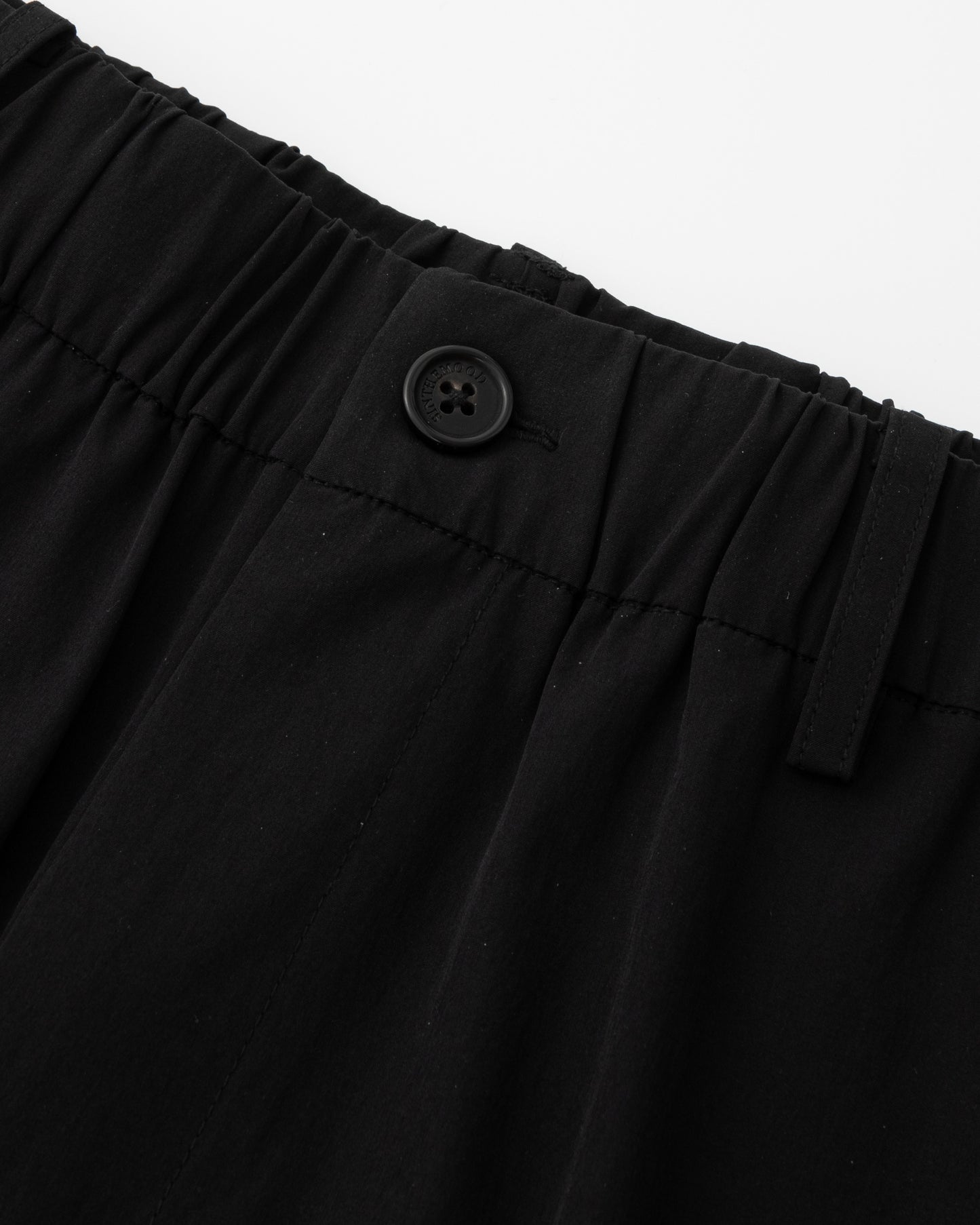 Water-repellent Nylon Relaxed Pants - Black