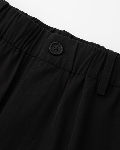 Water-repellent Nylon Relaxed Pants - Black
