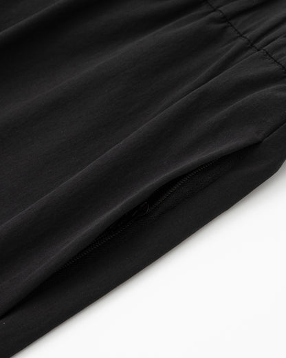 Water-repellent Nylon Relaxed Pants - Black