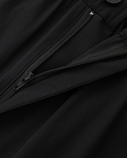 Water-repellent Nylon Relaxed Pants - Black