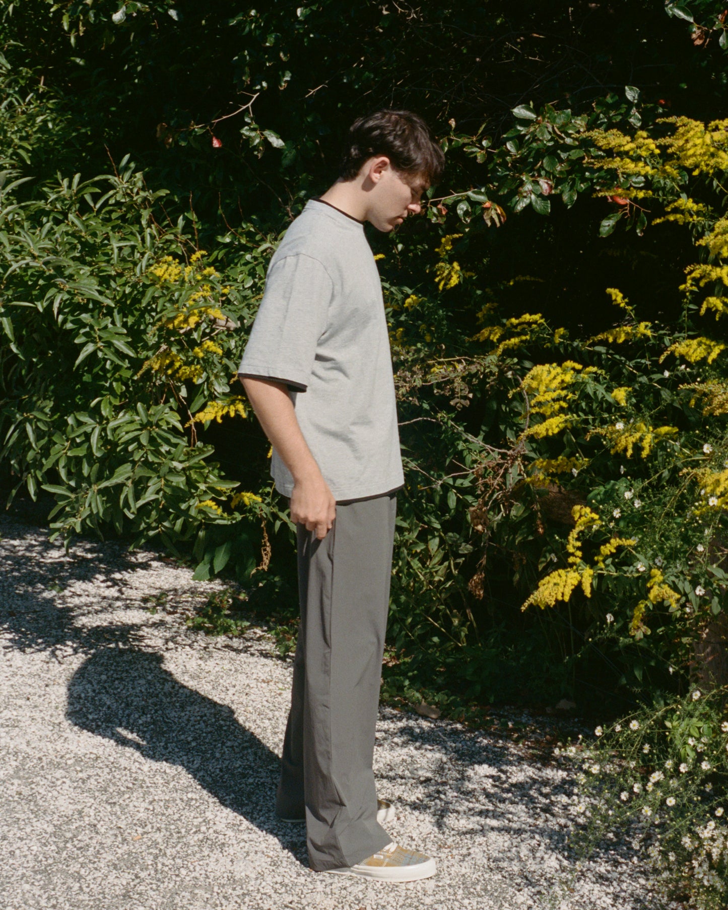 Water-repellent Nylon Relaxed Pants - Grey
