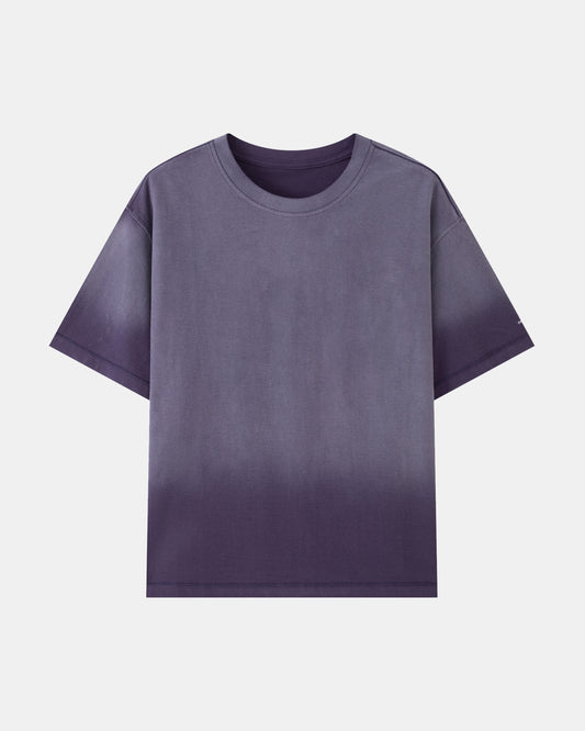 Washed Reversible Cropped Tee - Grape Purple