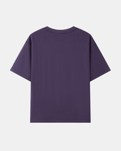 Washed Reversible Cropped Tee - Grape Purple